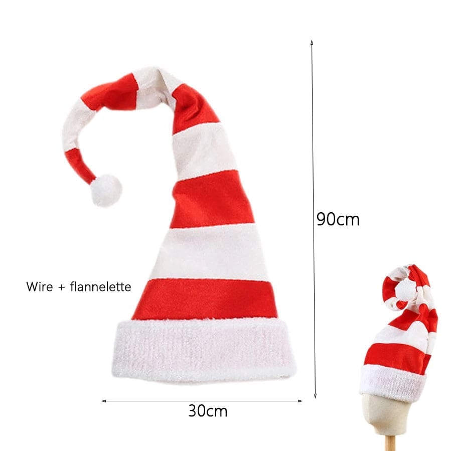 Bonnet De Noël Adulte En Peluche – Pompon Blanc, Motifs Flocons, Confortable Et Chaleureux Pour Les Fêtes